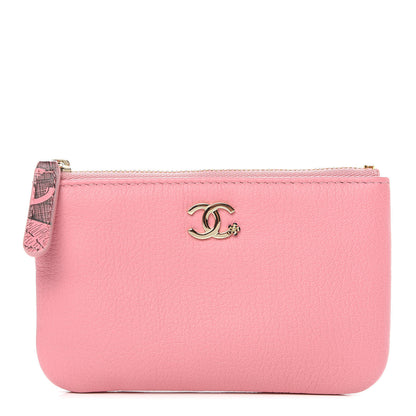Chanel Goatskin Small CC Clover Cosmetic Case Pink 1 of 9
