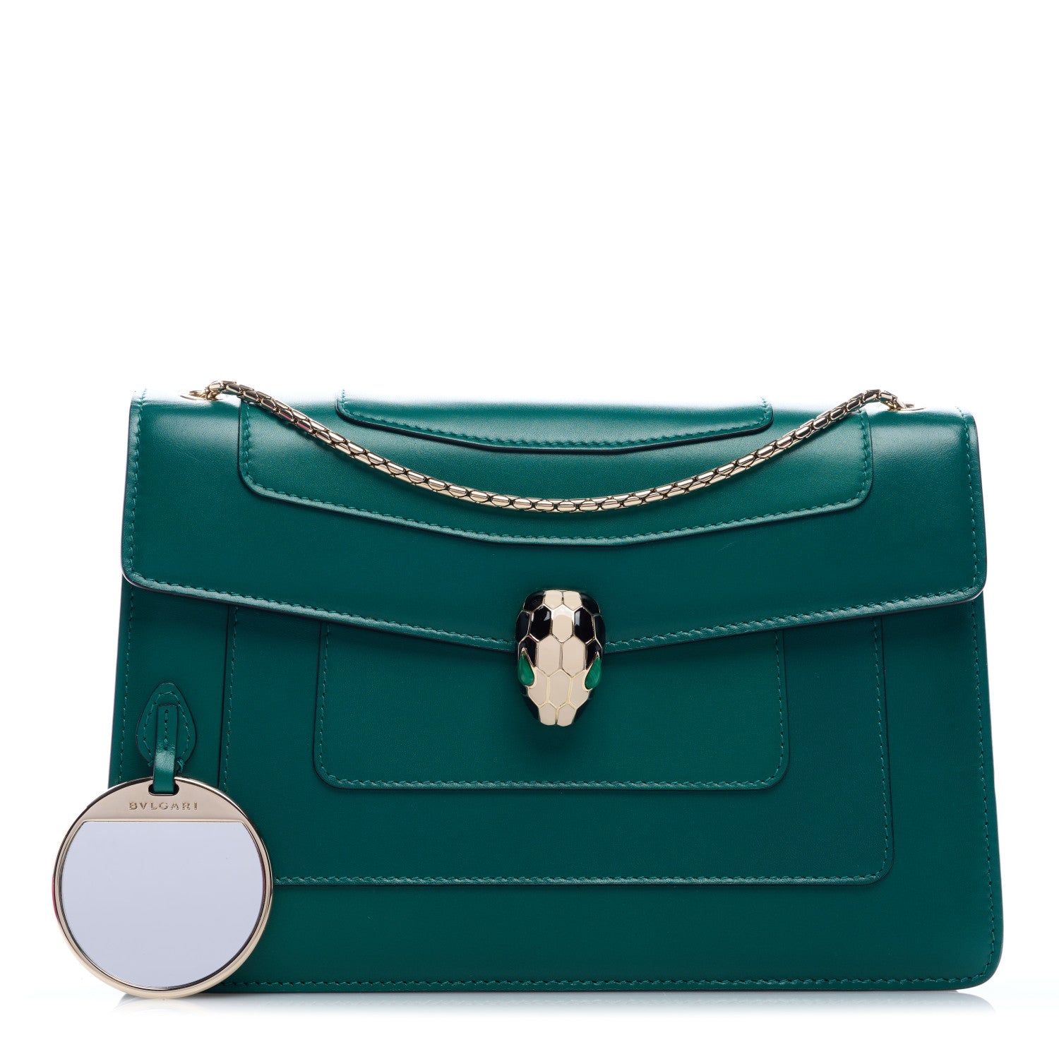 Bulgari Calfskin Serpenti Forever Shoulder Bag Emerald Green 1 of 8