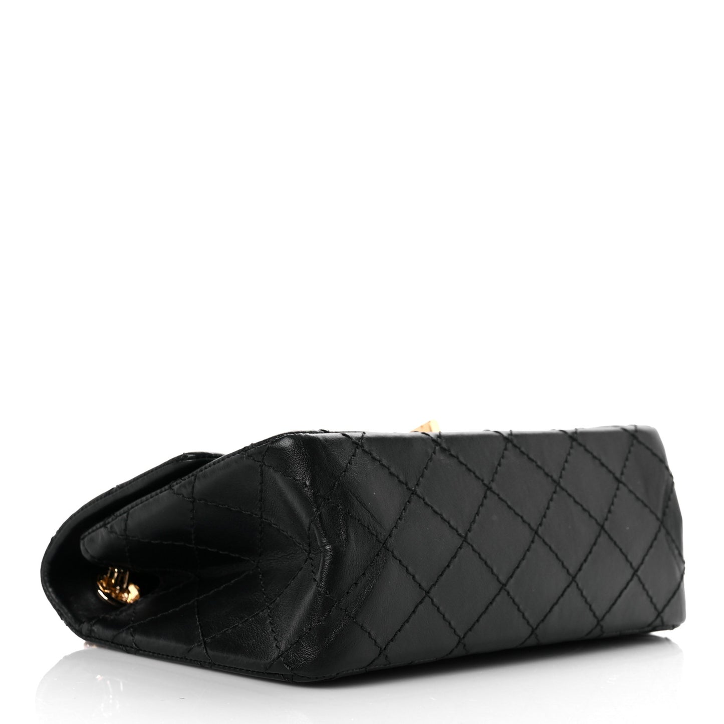 Aged Calfskin Quilted 2.55 Reissue Mini Flap Black