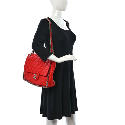 Chanel Washed Lambskin Quilted Maxi Chain Around Flap Red 2 of 10