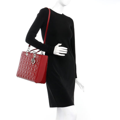 Christian Dior Patent Cannage Large Lady Dior Red 2 of 9