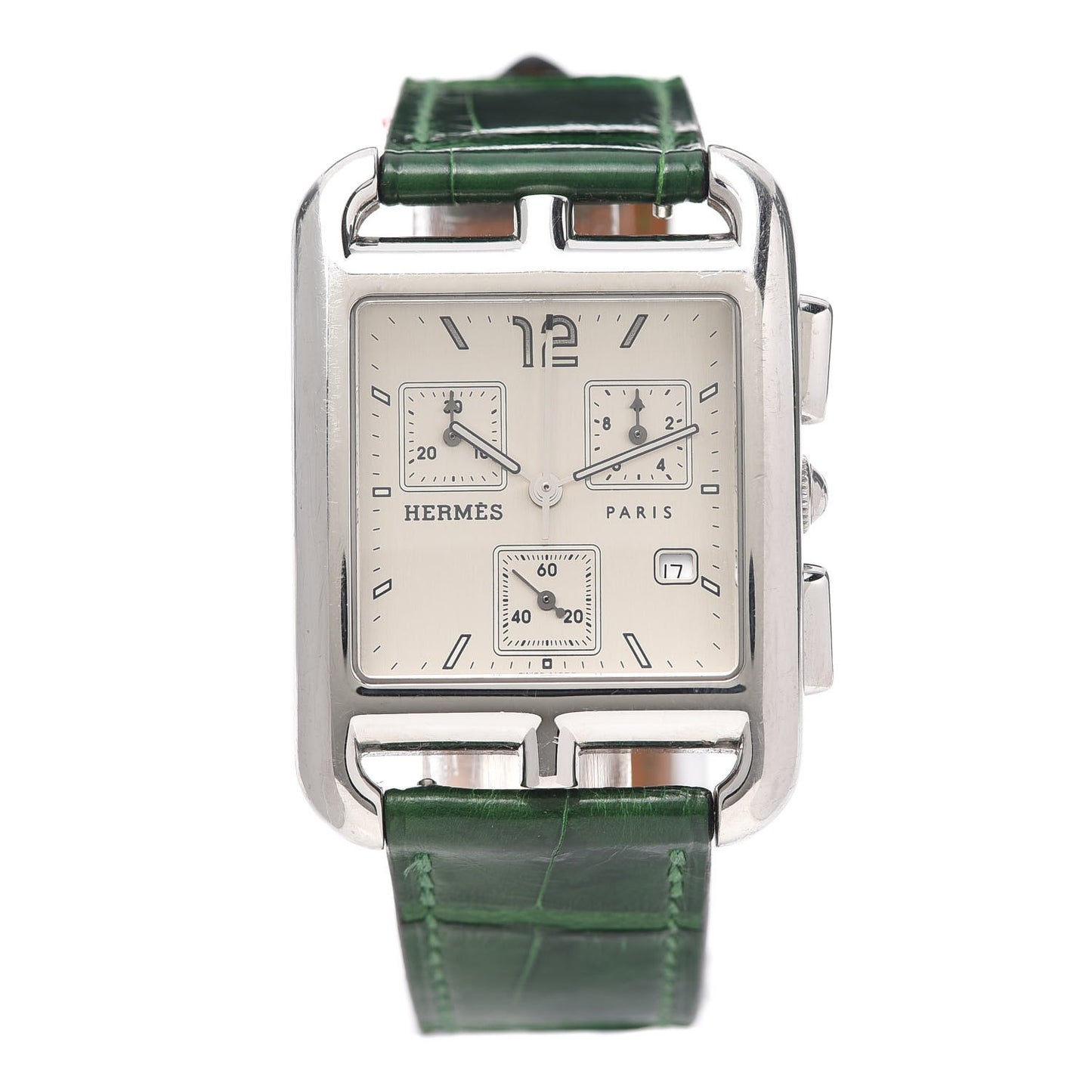 Stainless Steel Alligator 31mm Cape Cod Chrono Quartz Watch Vert Moyen