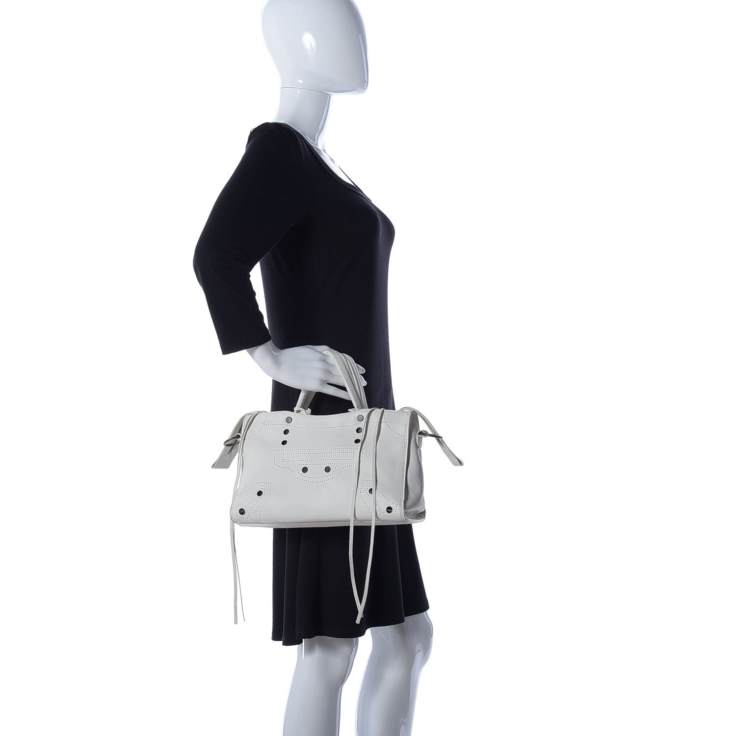 Balenciaga Veau Soyeux Perforated Blackout Hardware S City White 3 of 10