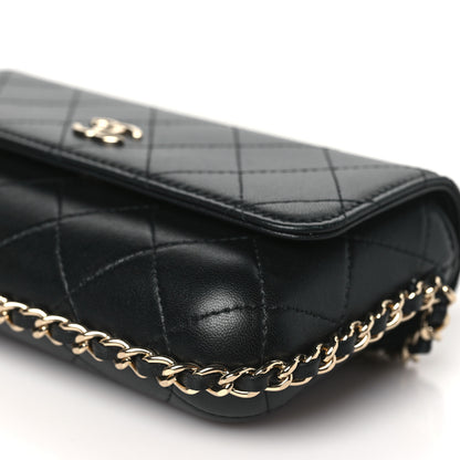 Chanel Lambskin Quilted Chain Around Clutch On Chain Black 10 of 10