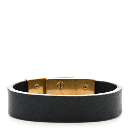 Saint Laurent Calfskin Twist Lock Bracelet M Black 3 of 6