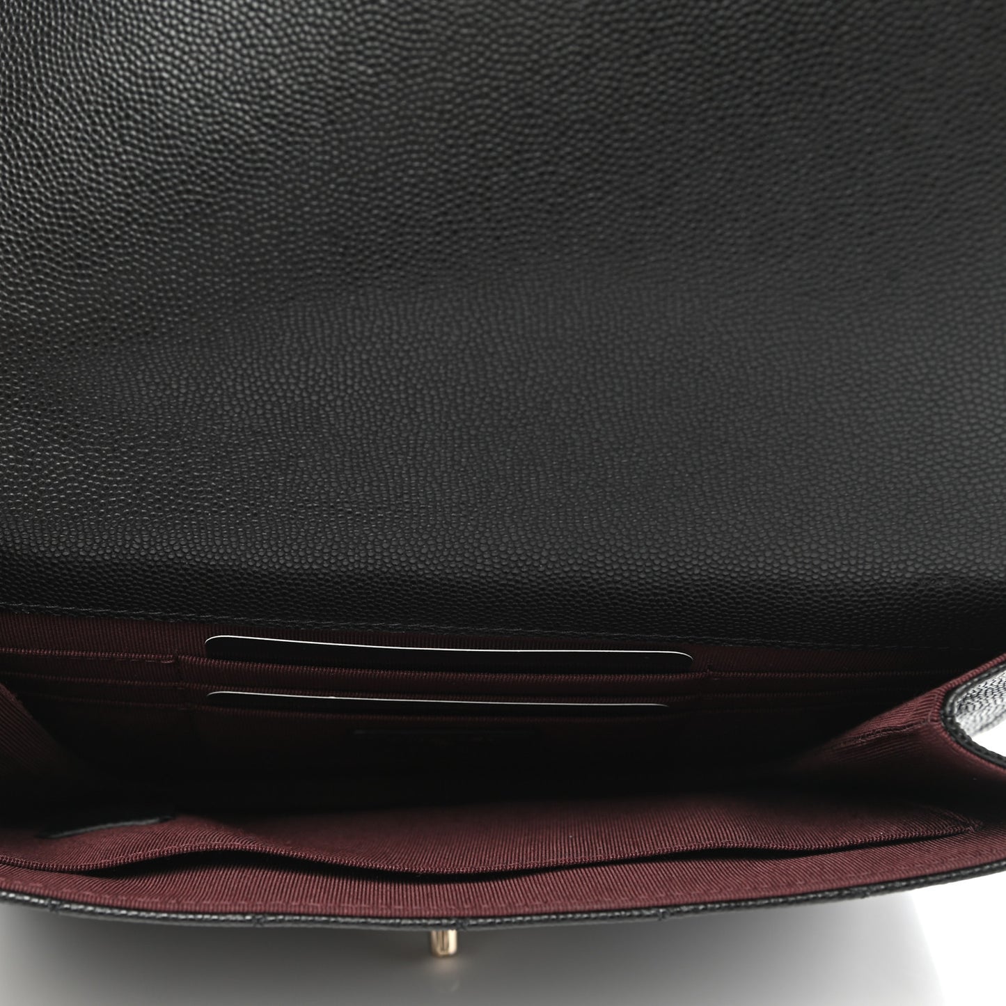 Caviar Quilted Square Flap Clutch Black