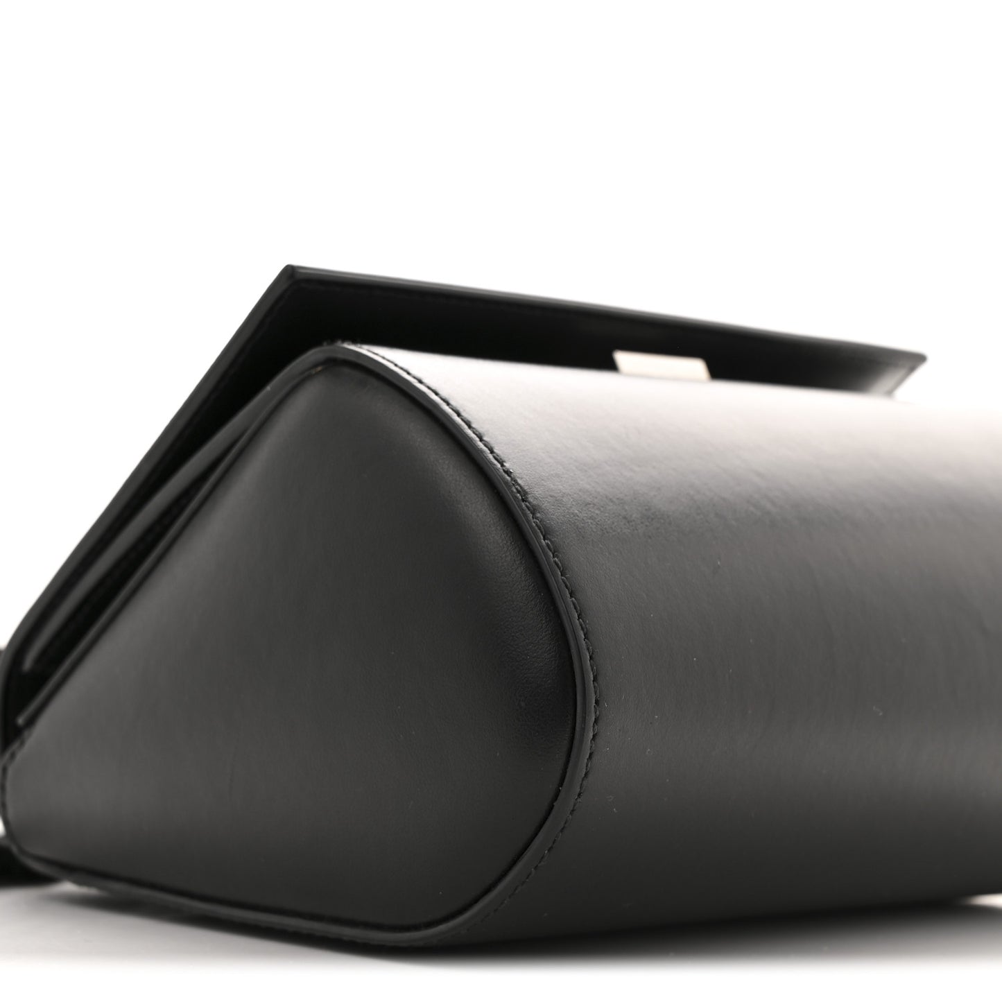 Calfskin Mini Pandora Box Logo Strap Crossbody Bag Black