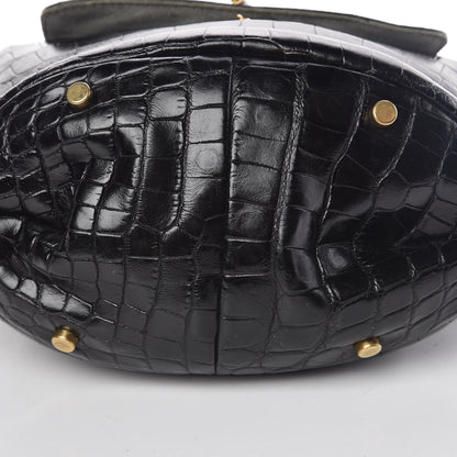 Saint Laurent Alligator Capri Flap Hobo Black 12 of 13