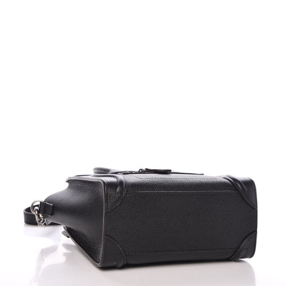Celine Drummed Calfskin Nano Luggage Black 5 of 8