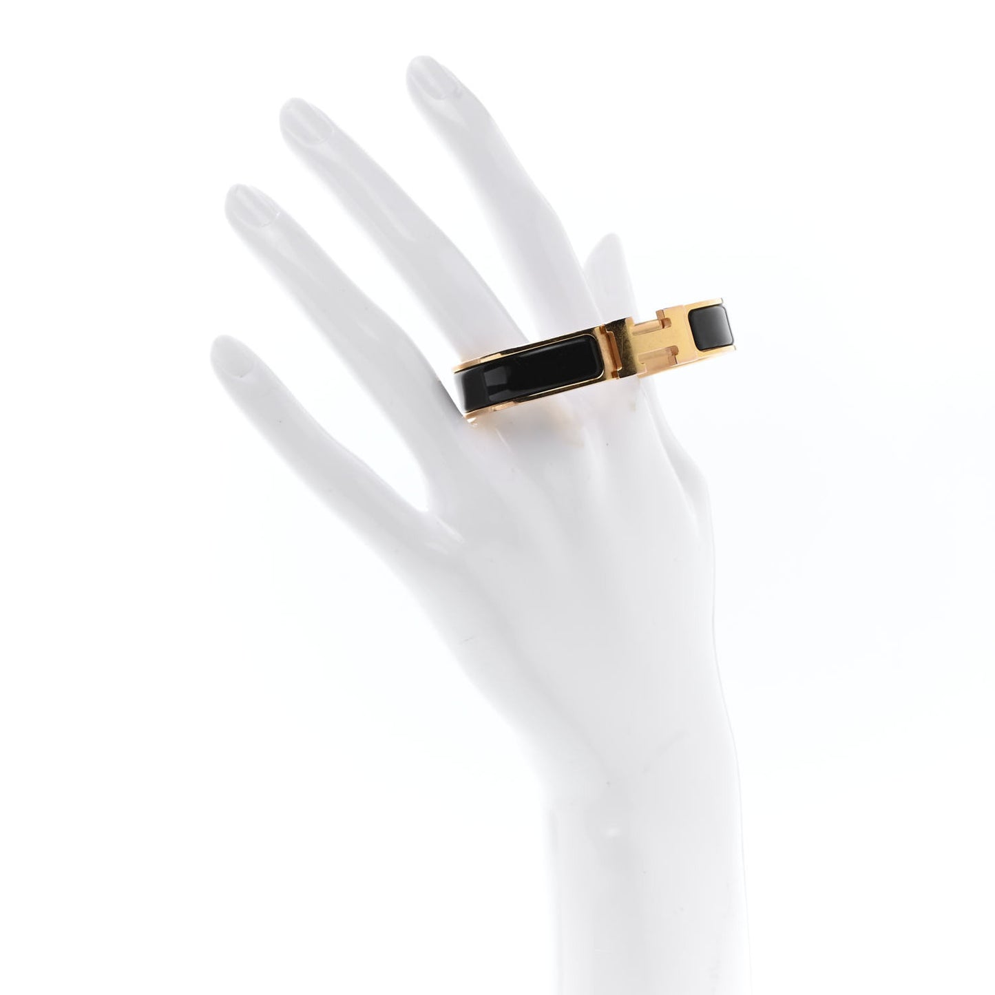 Enamel Narrow Clic Clac H Bracelet PM Black