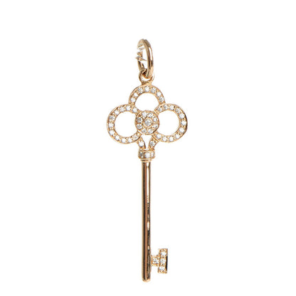 Tiffany 18K Rose Gold Diamond Crown Key Pendant 1 of 5