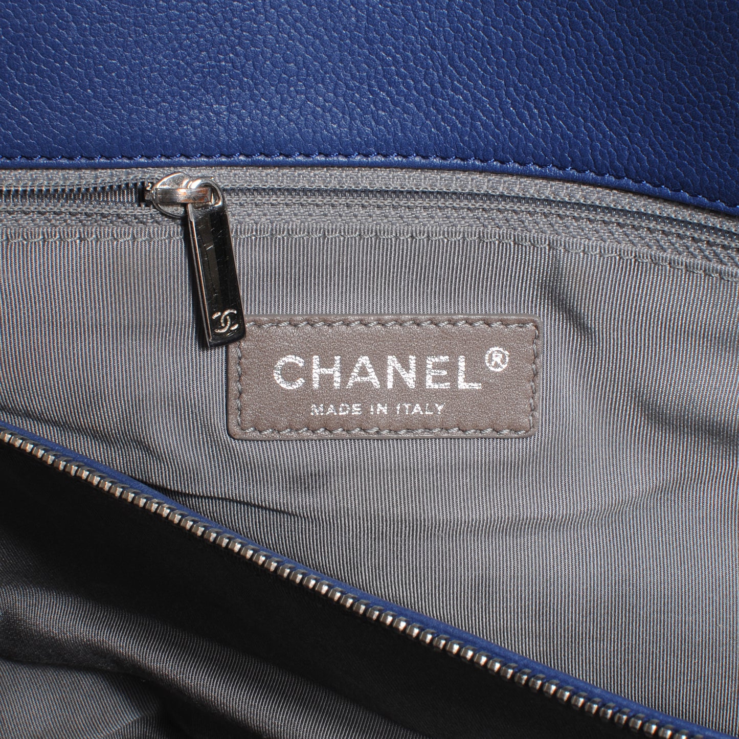 Soft Caviar Quilted XL Tote Blue