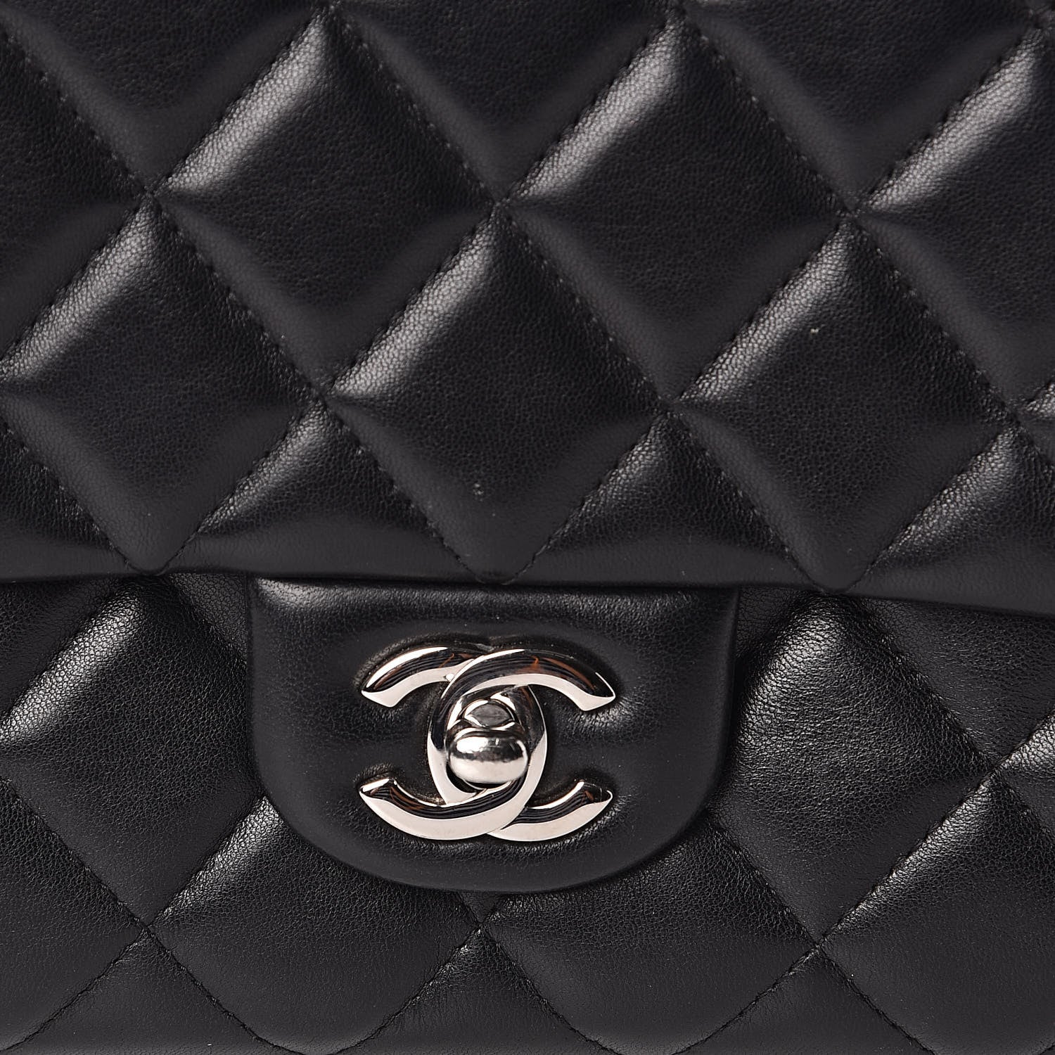 Chanel Lambskin Quilted Clutch With Chain Flap Black 10 of 14