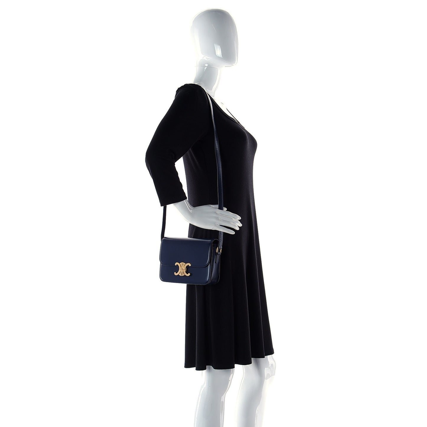 Shiny Calfskin Teen Triomphe Dark Blue