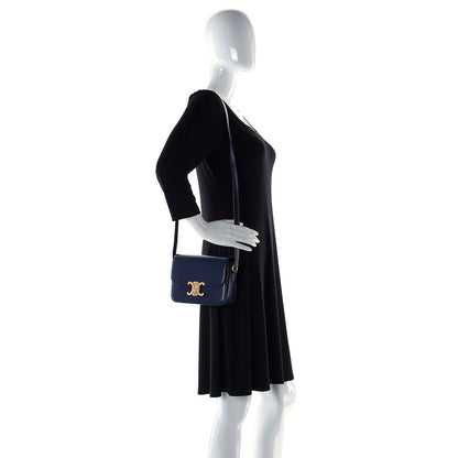 Celine Shiny Calfskin Teen Triomphe Dark Blue 3 of 5