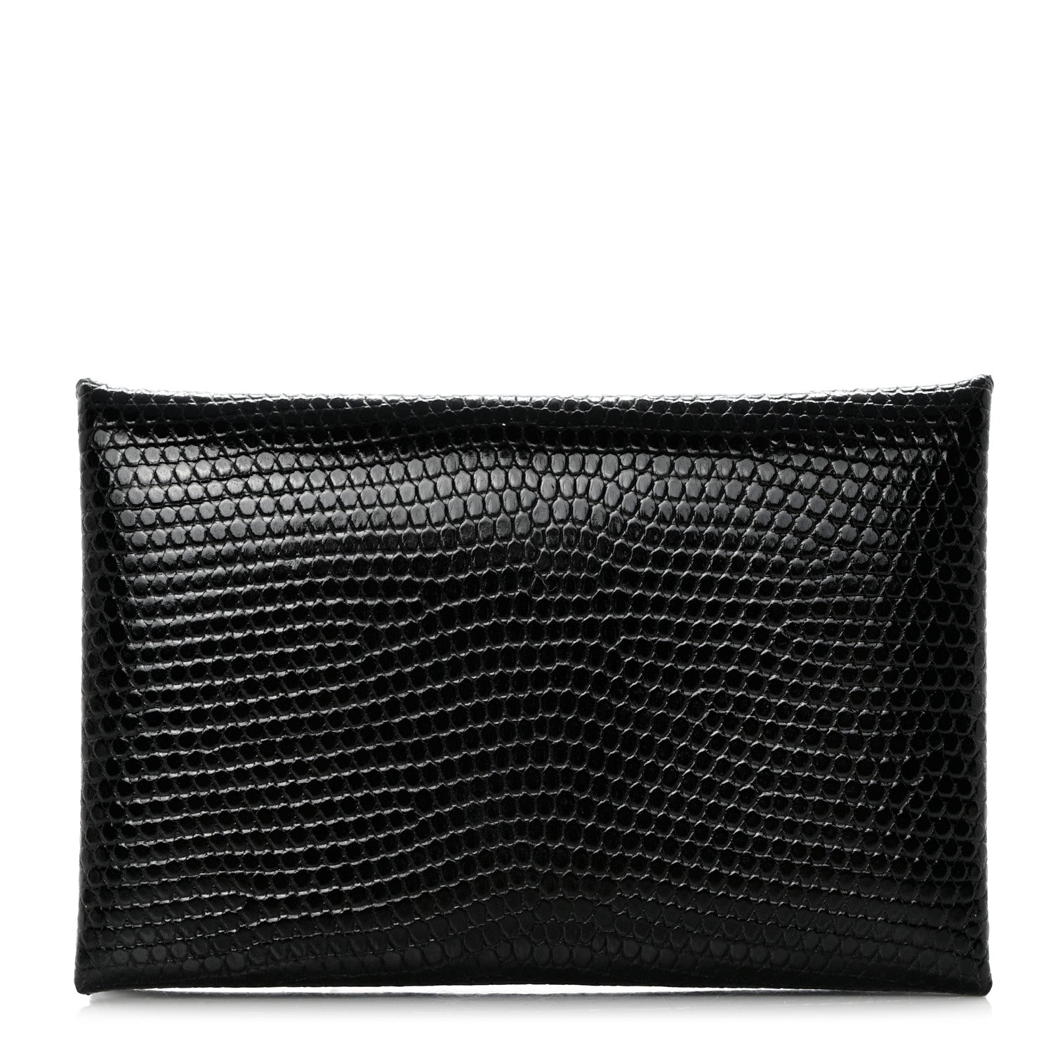 Hermes Lizard Calvi Card Case Black 1 of 8