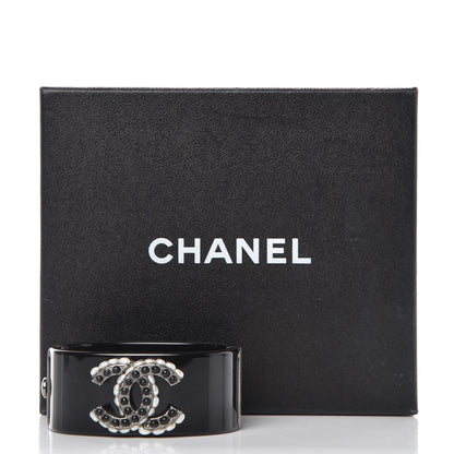Chanel Resin Pearl CC Cuff Black 6 of 6