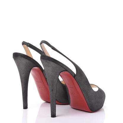 Christian Louboutin Calf Laminato No Prive 120 Pumps 40 Anthracite 4 of 8