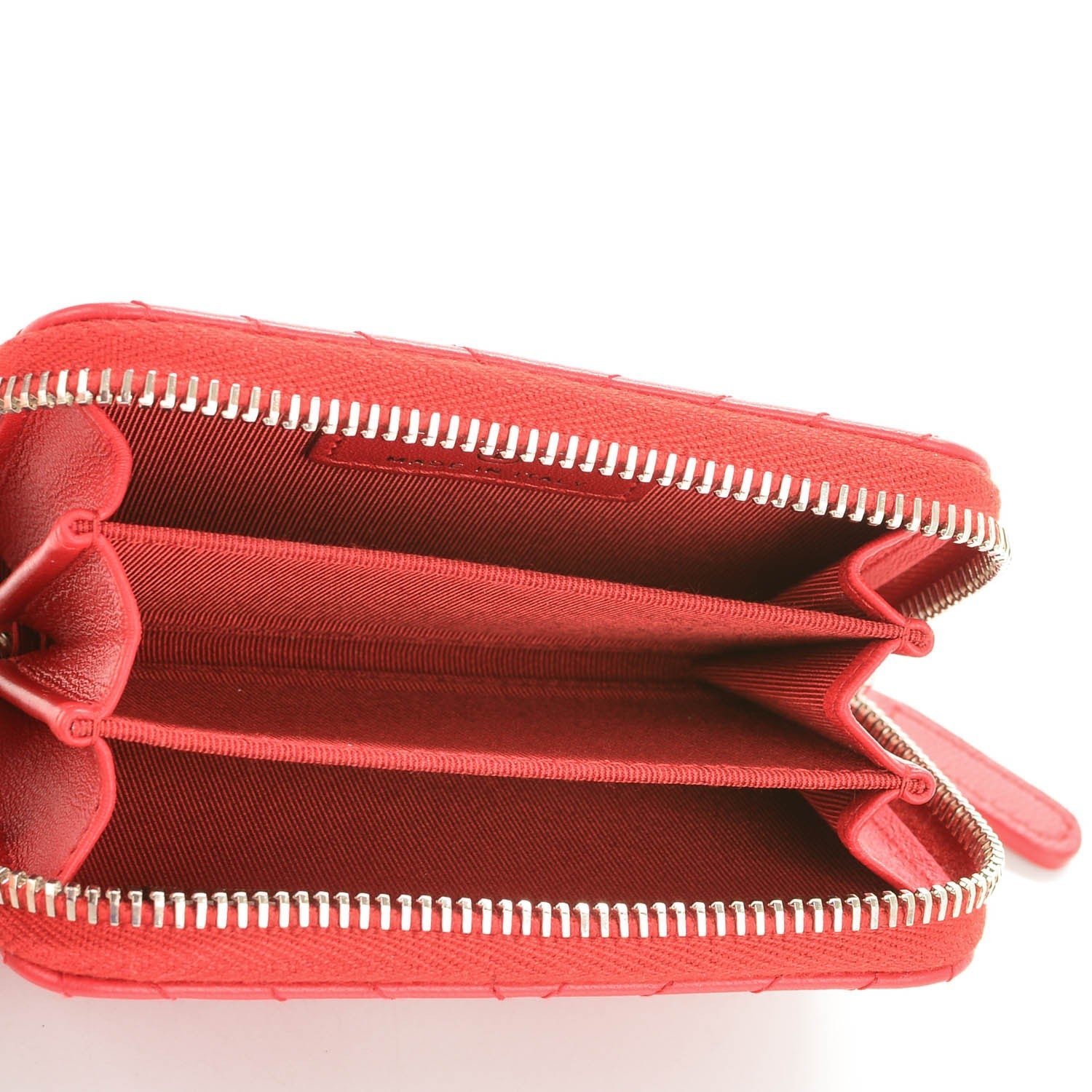 Chanel Lambskin Chevron Quilted Coin Purse Red 5 of 7