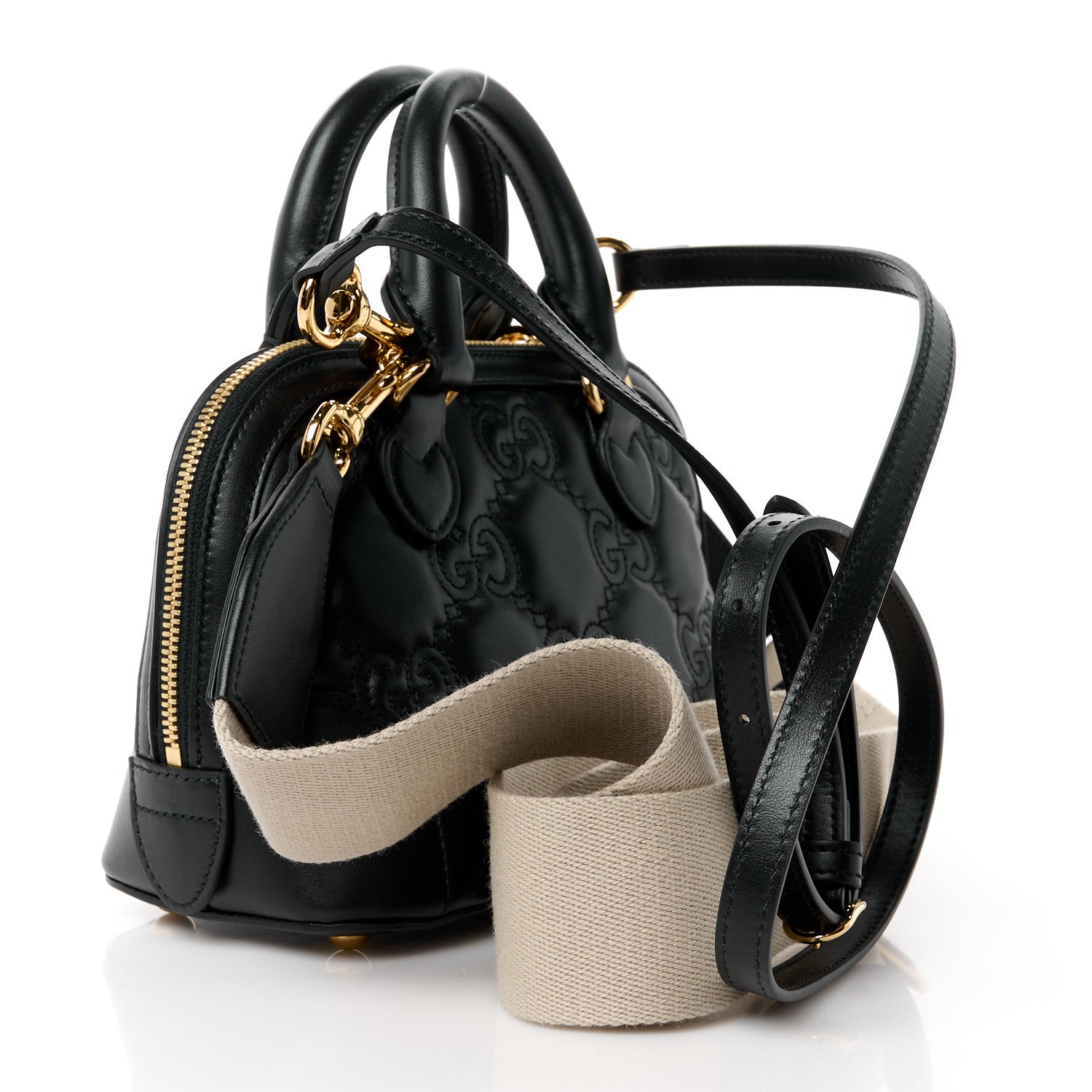 Gucci Calfskin GG Matelasse Mini Top Handle Bag Black 3 of 11