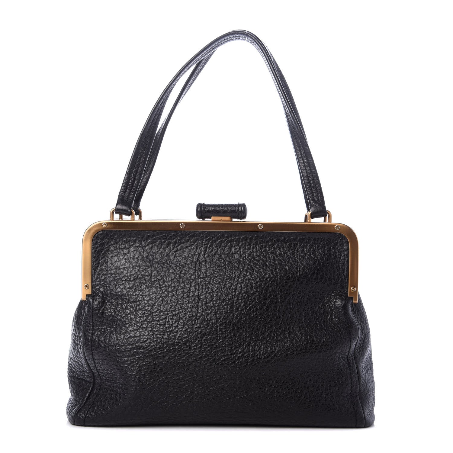Prada Cervo Antik Frame Bag Black 1 of 9