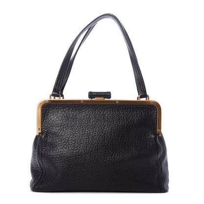 Prada Cervo Antik Frame Bag Black 1 of 9