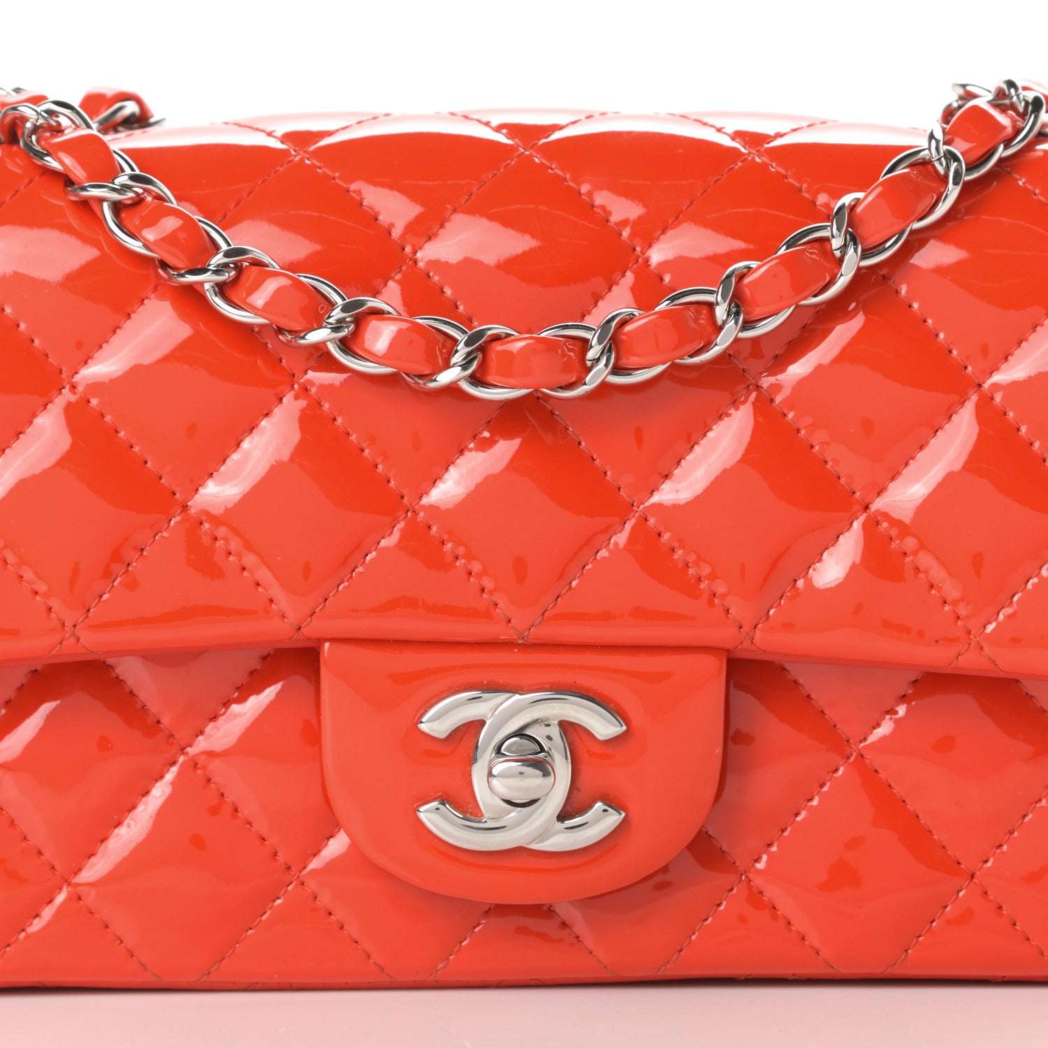 Chanel Patent Calfskin Quilted Mini Rectangular Flap Red 9 of 12
