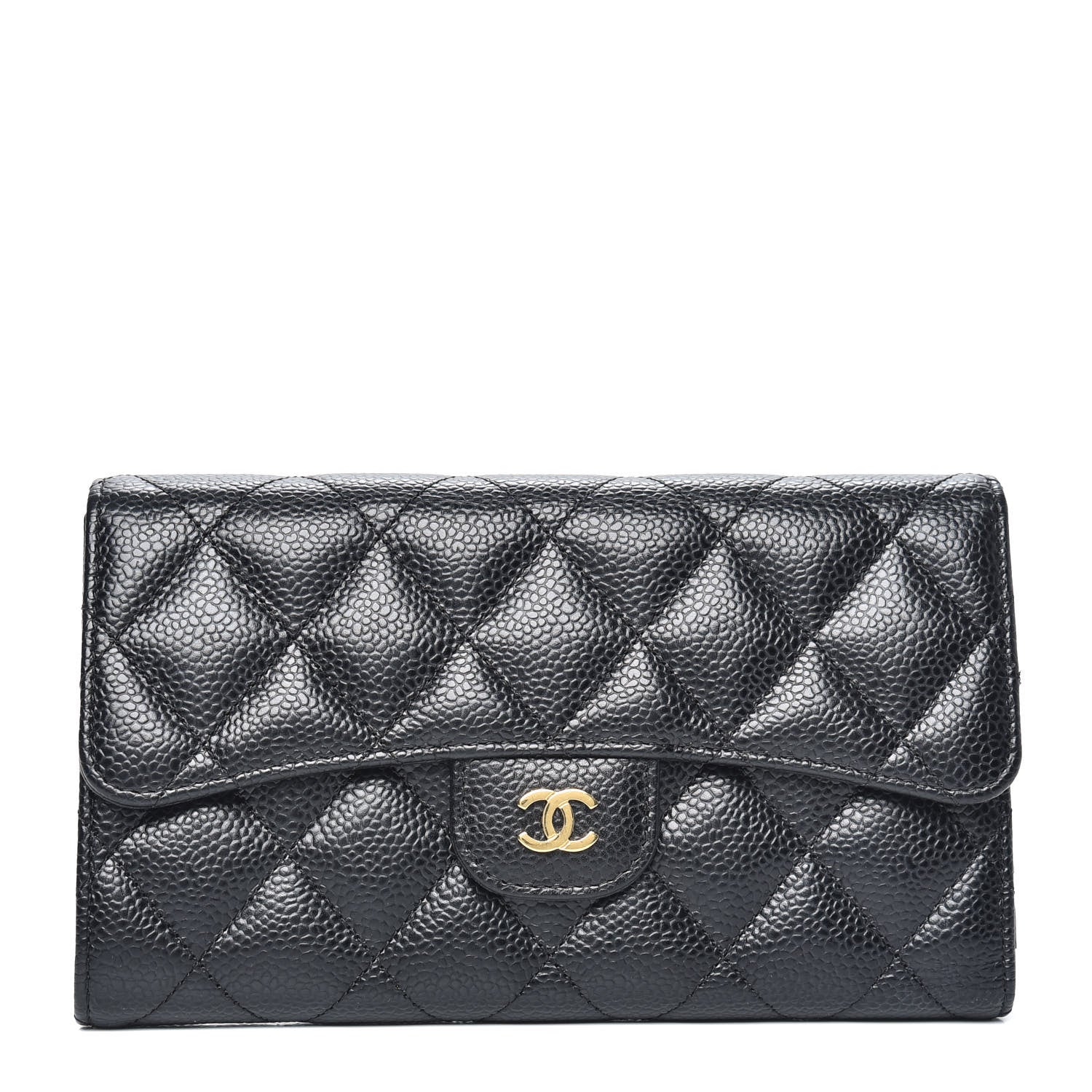 Chanel Caviar Quilted Long Flap Wallet Black 1 of 10