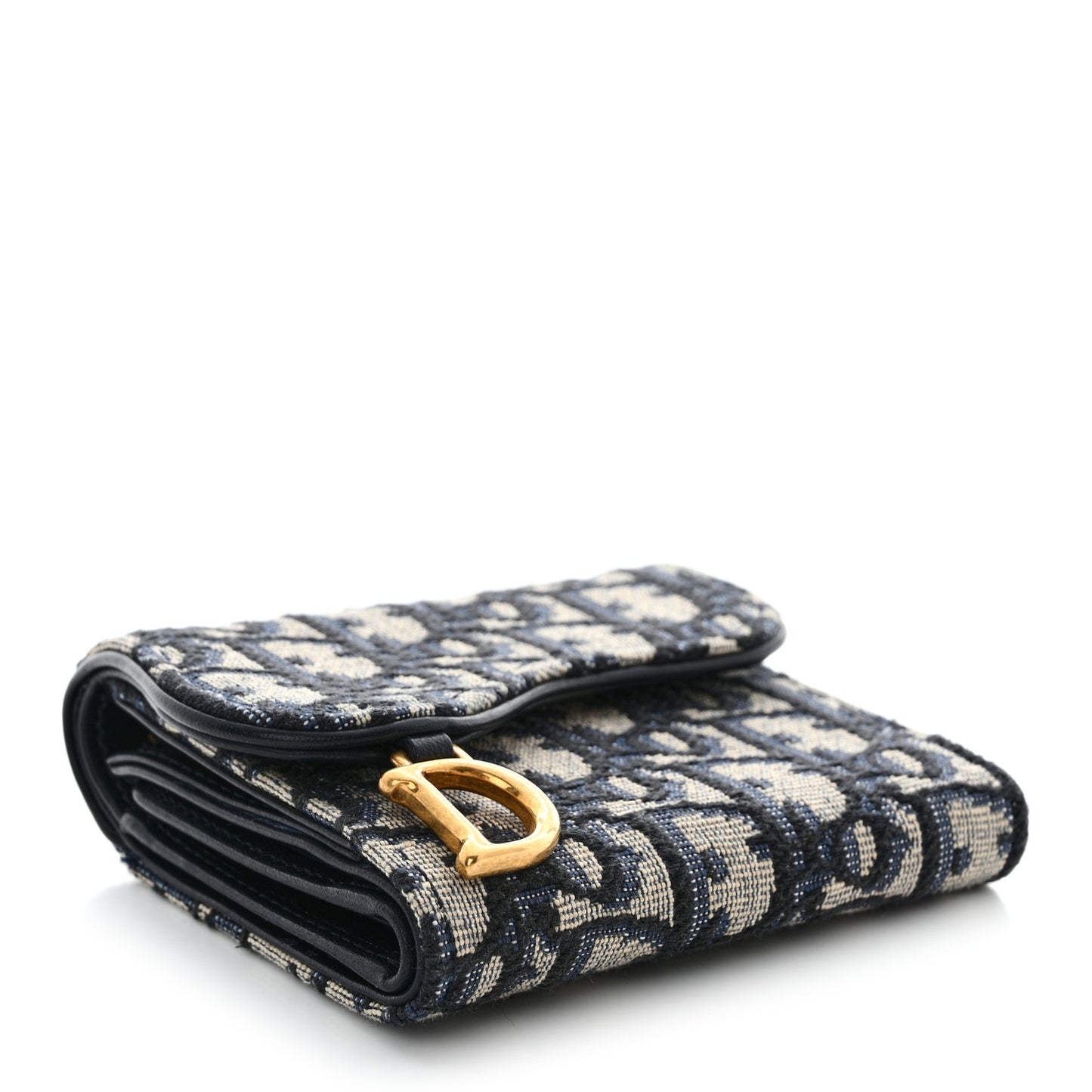 Oblique Saddle Lotus Wallet Blue