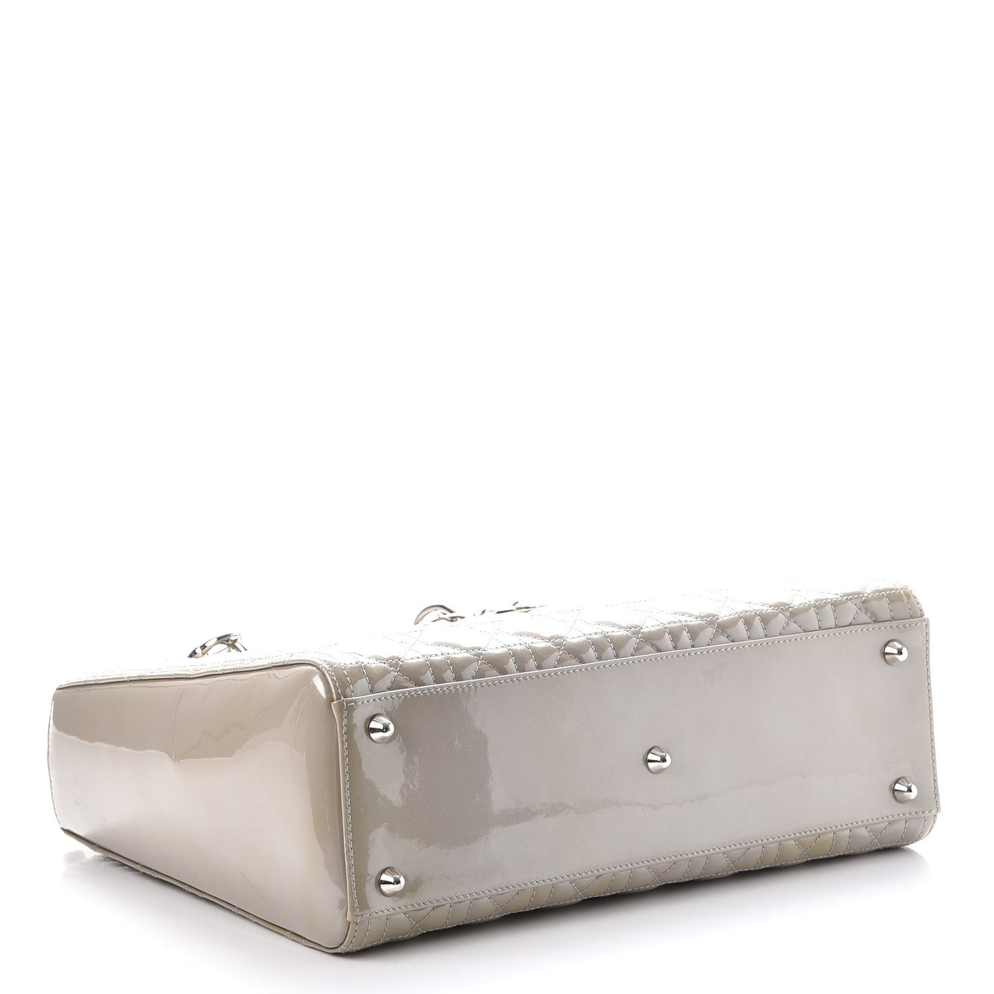Patent Cannage Large Lady Dior Grey