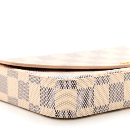 Louis Vuitton Damier Azur Pochette Felicie Chain Wallet Rose Ballerine 8 of 9