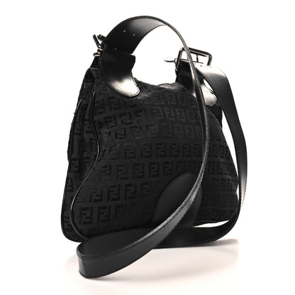 Fendi Zucchino Buckle Shoulder Bag Black 2 of 13