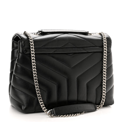 Saint Laurent Calfskin Y Quilted Monogram Small Loulou Chain Satchel Black 3 of 10