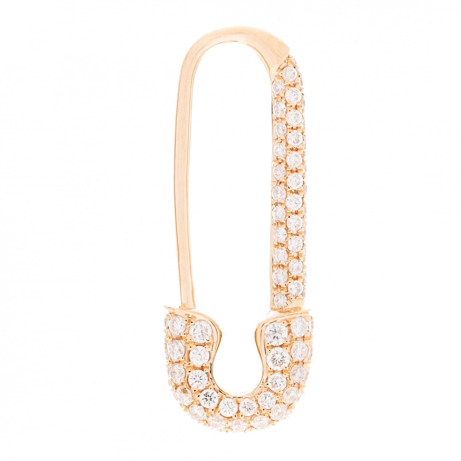 Anita Ko 18K Rose Gold Diamond Mini Safety Pin Earring 1 of 5