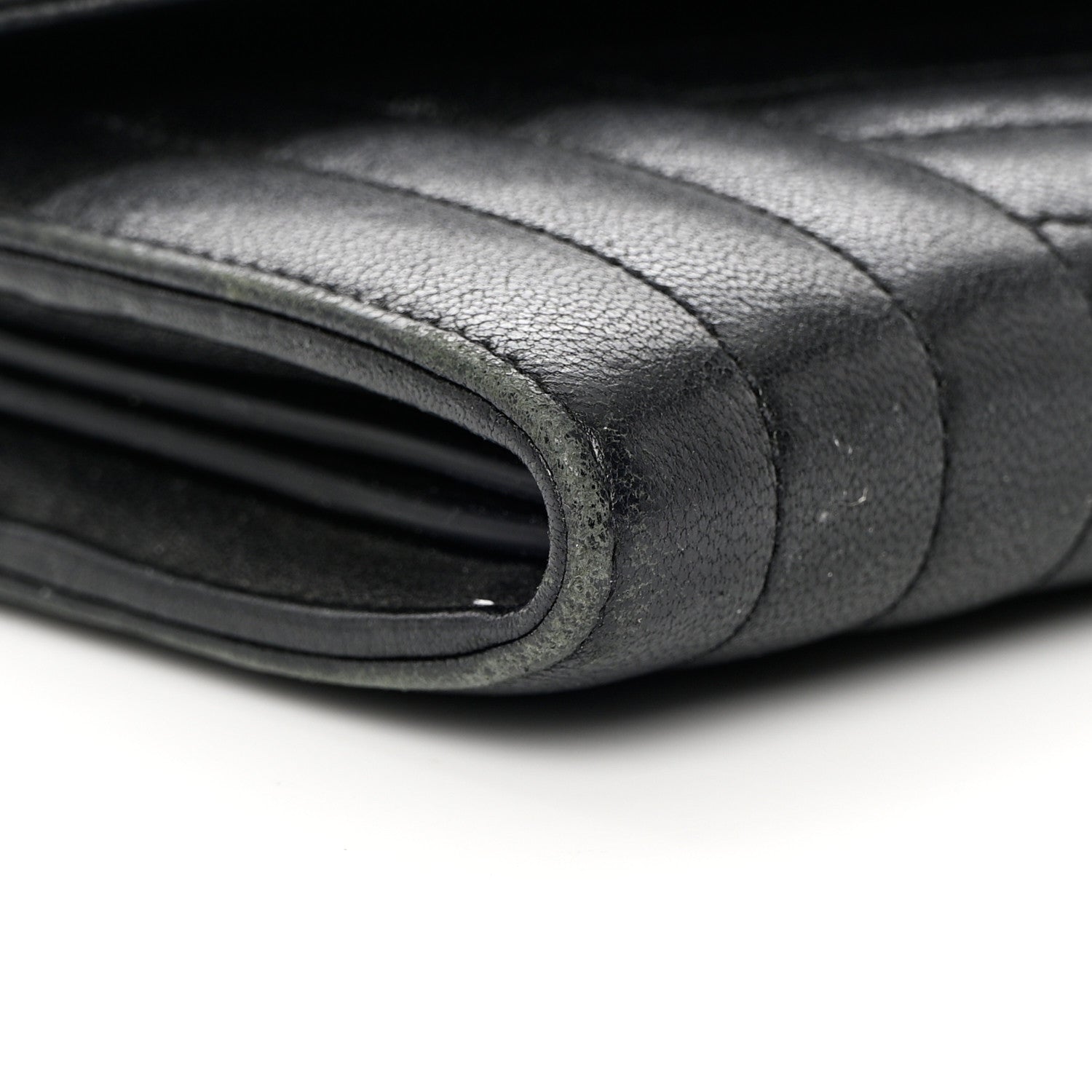 Saint Laurent Lambskin Mixed Matelasse Quilted Large Monogram Envelope Wallet Black 11 of 15