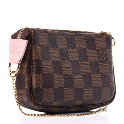 Louis Vuitton Damier Ebene 2020 Christmas Animation Big Wheel Mini Pochette Accessories Rose Ballerine 3 of 10