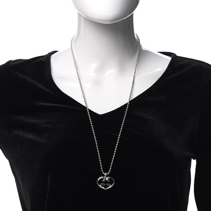 Gucci Sterling Silver Britt Heart Pendant Necklace 2 of 5