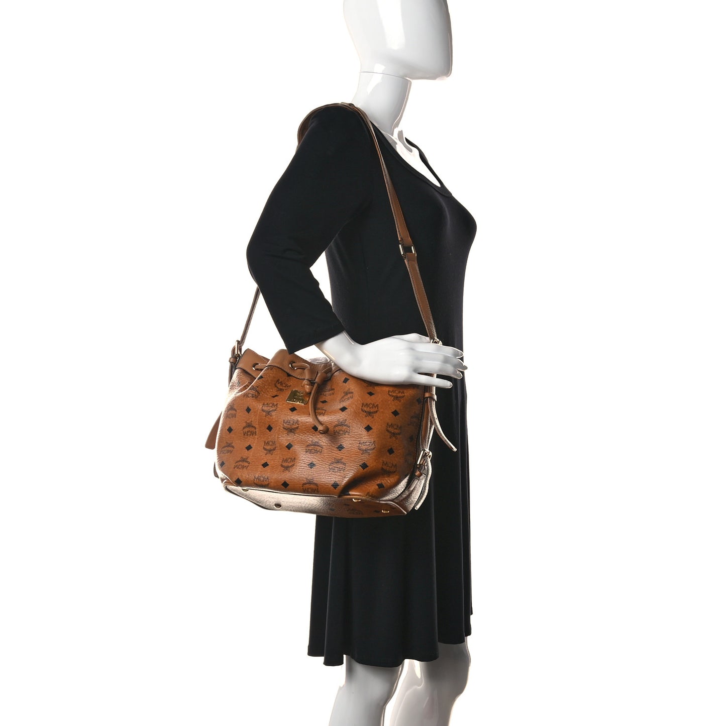 Visetos Essential Drawstring Bucket Bag Cognac