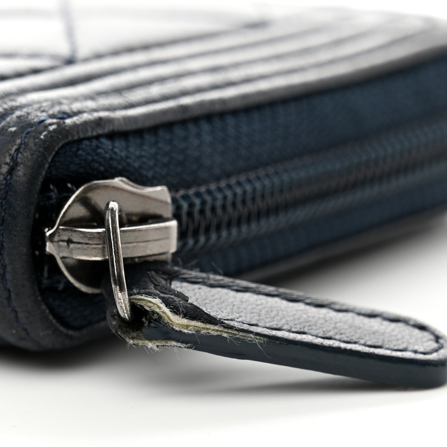 Chanel Lambskin Quilted Boy Zip Around Wallet Navy 9 of 9