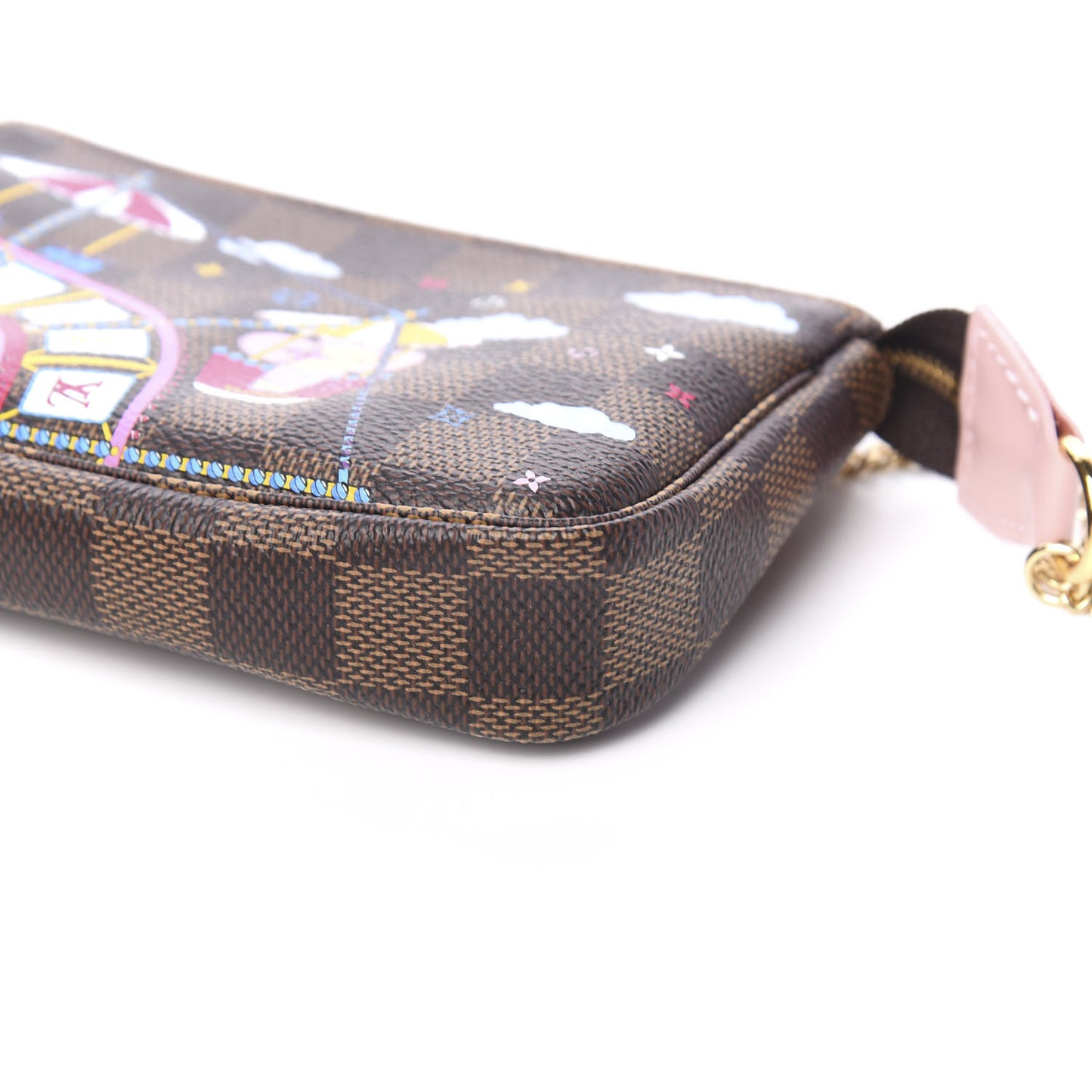 Damier Ebene 2020 Christmas Animation Big Wheel Mini Pochette Accessories Rose Ballerine