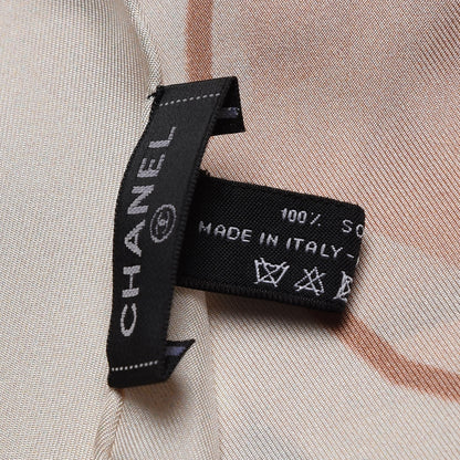 Chanel Silk Column Pillar CC Logo Stole White 5 of 6