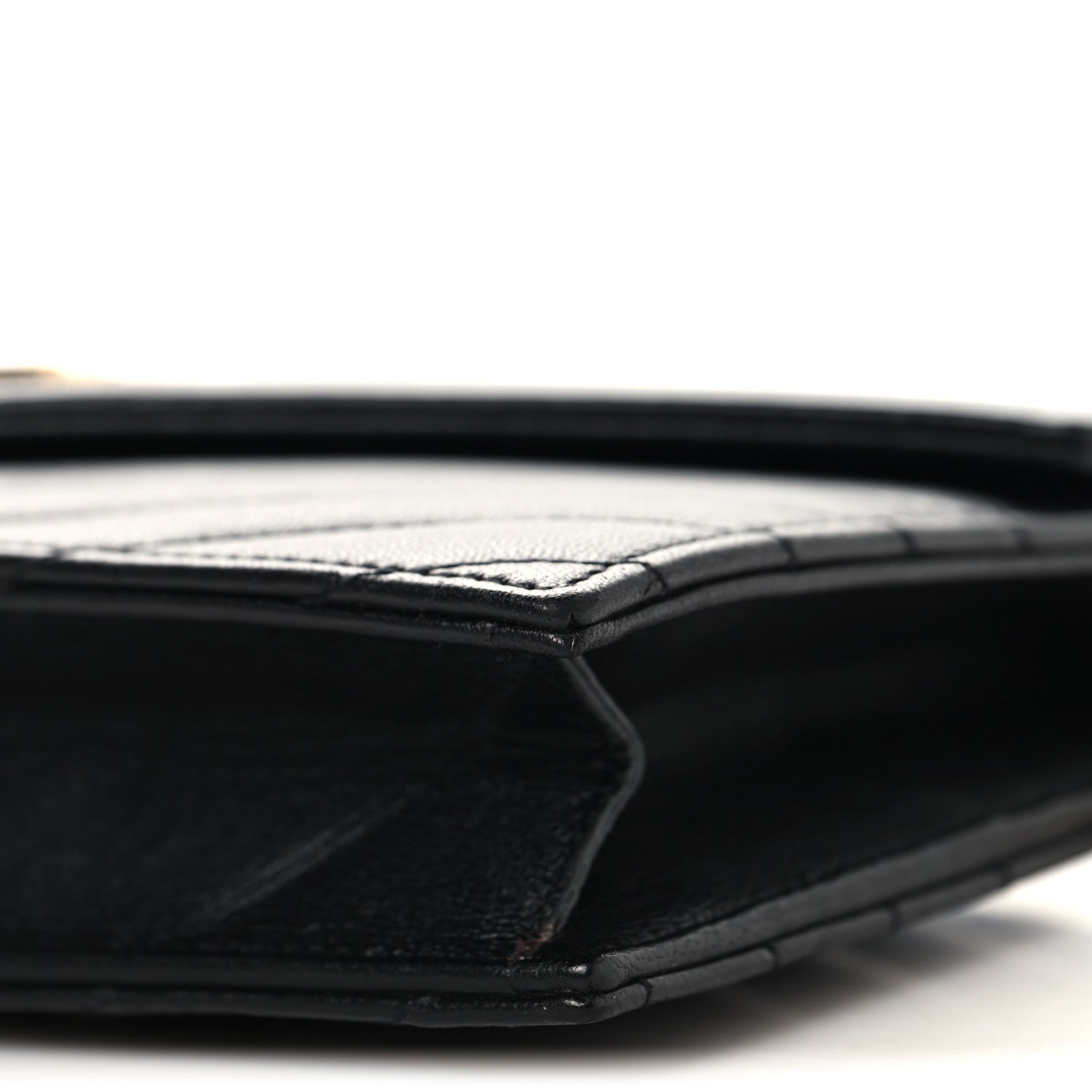Saint Laurent Calfskin Matelasse Chevron Monogram Envelope Chain Wallet Black 9 of 9