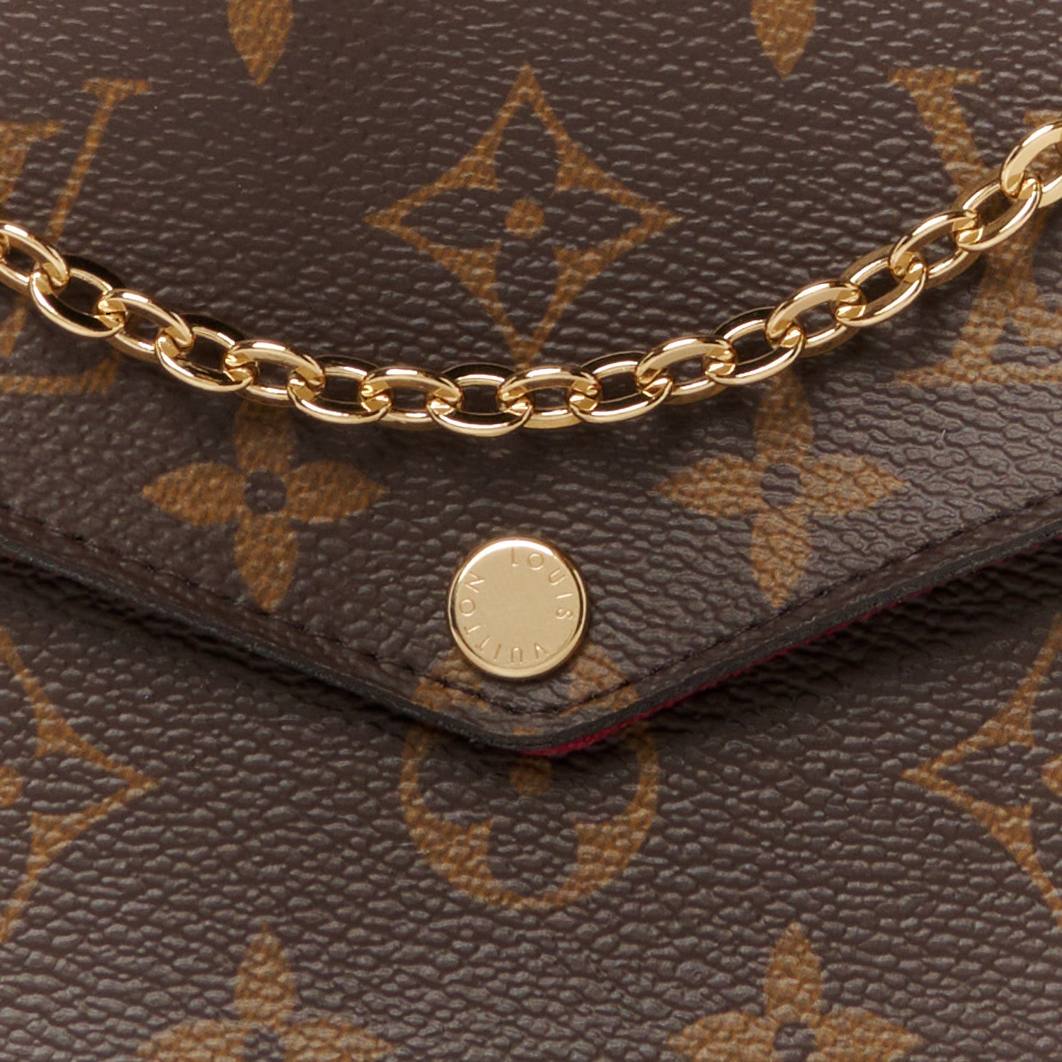 Louis Vuitton Monogram Pochette Felicie Chain Wallet Fuchsia 7 of 9