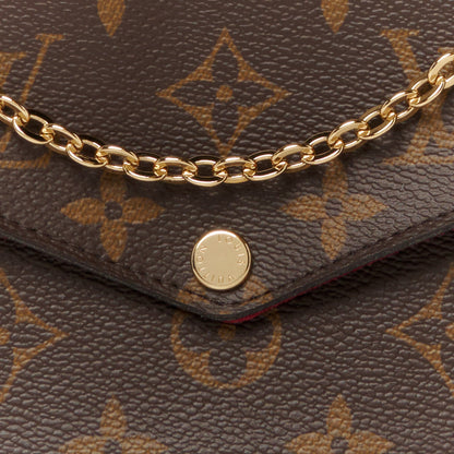 Louis Vuitton Monogram Pochette Felicie Chain Wallet Fuchsia 7 of 9
