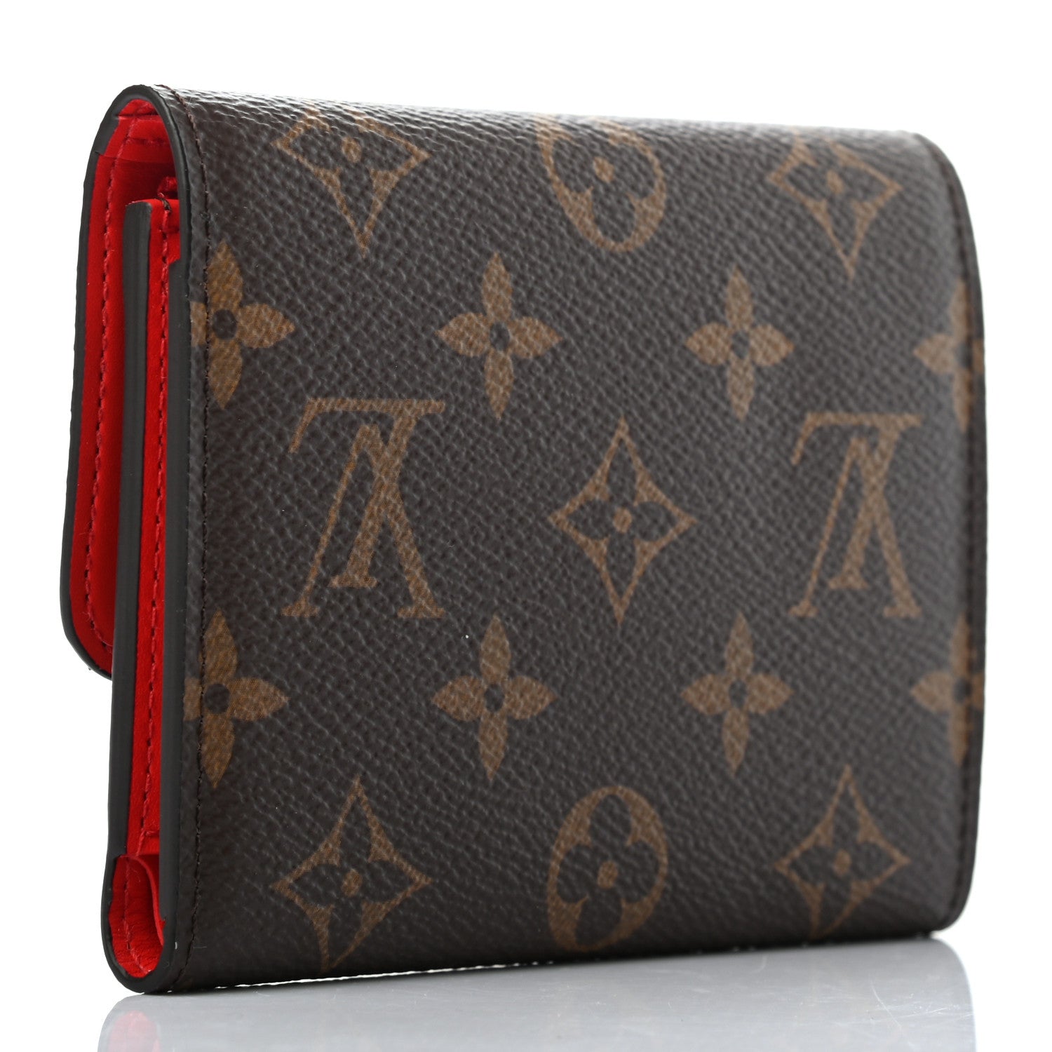Louis Vuitton Monogram Flower Lock Compact Wallet Coquelicot 3 of 7