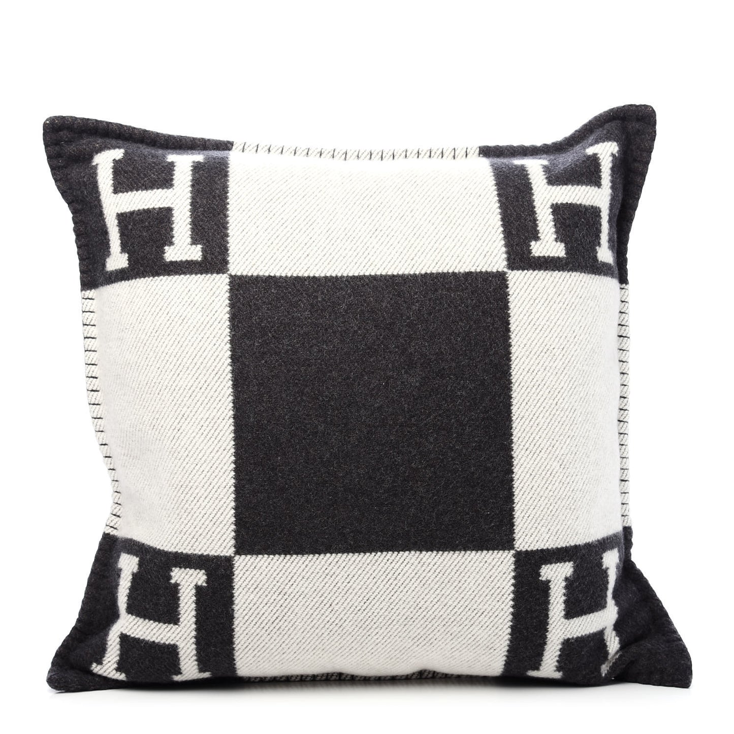 Wool Cashmere Avalon Pillow PM Ecru Gris Fonce