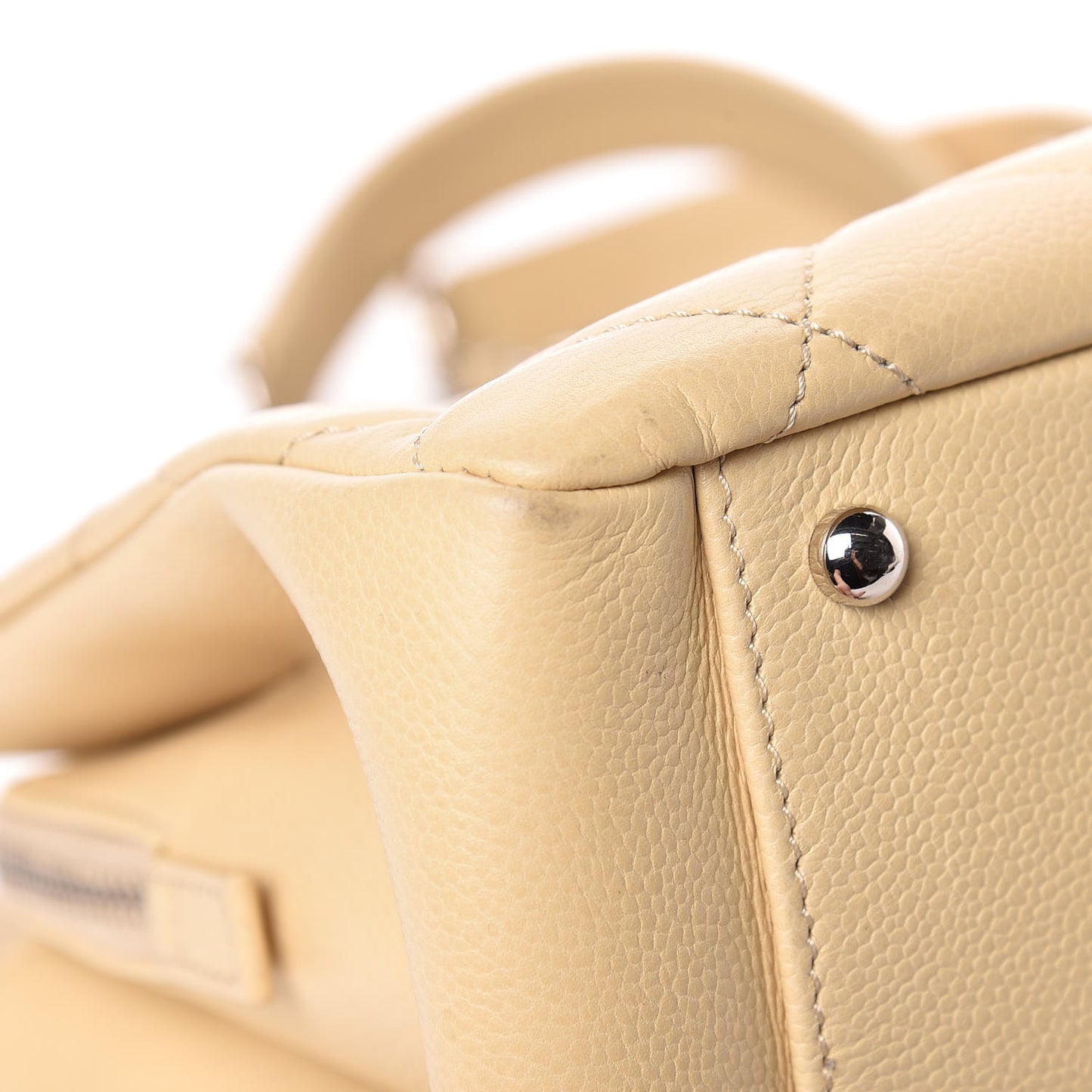 Caviar Caviar Quilted CC Tote Beige