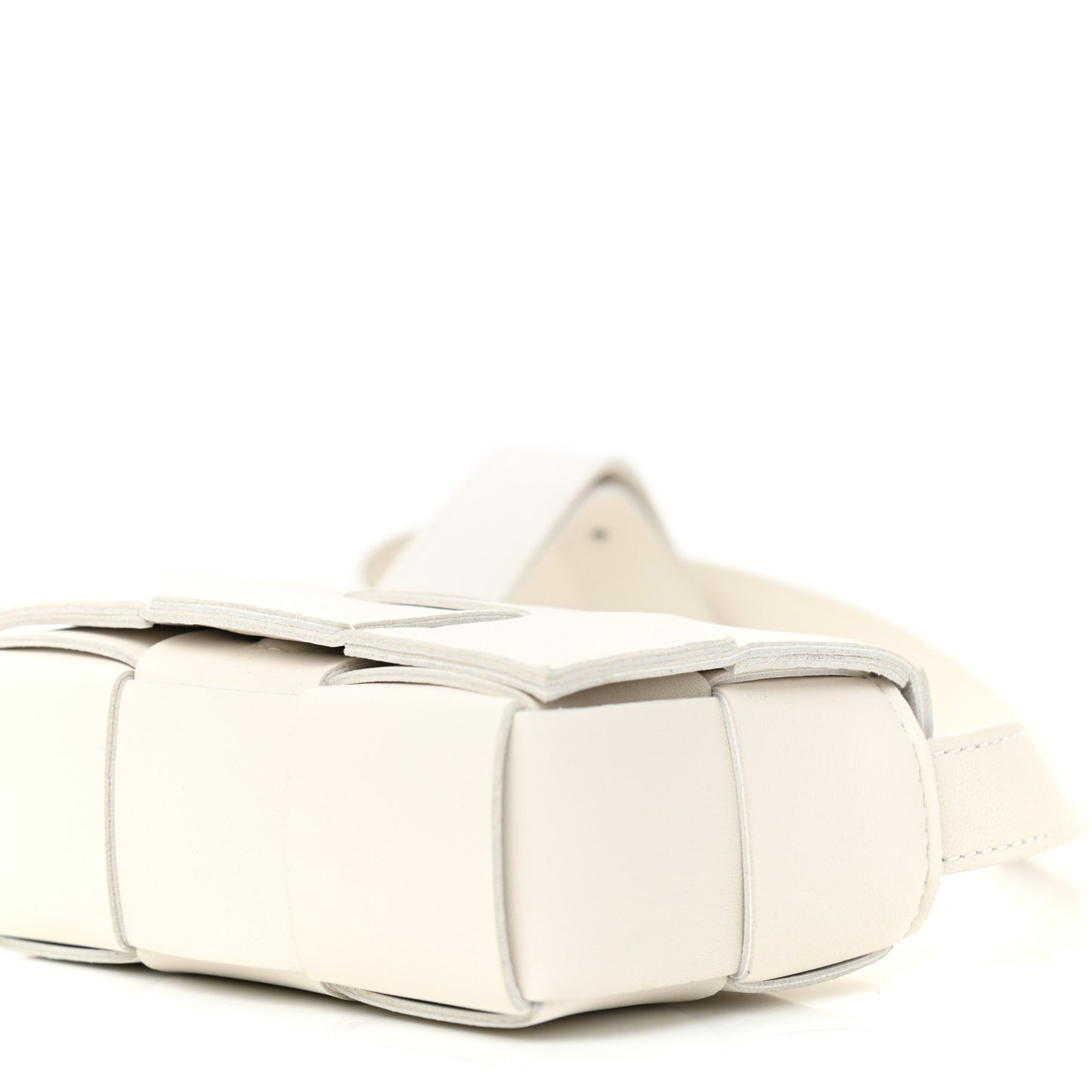 Lambskin Maxi Intrecciato Extra Mini Cassette Crossbody Bag White