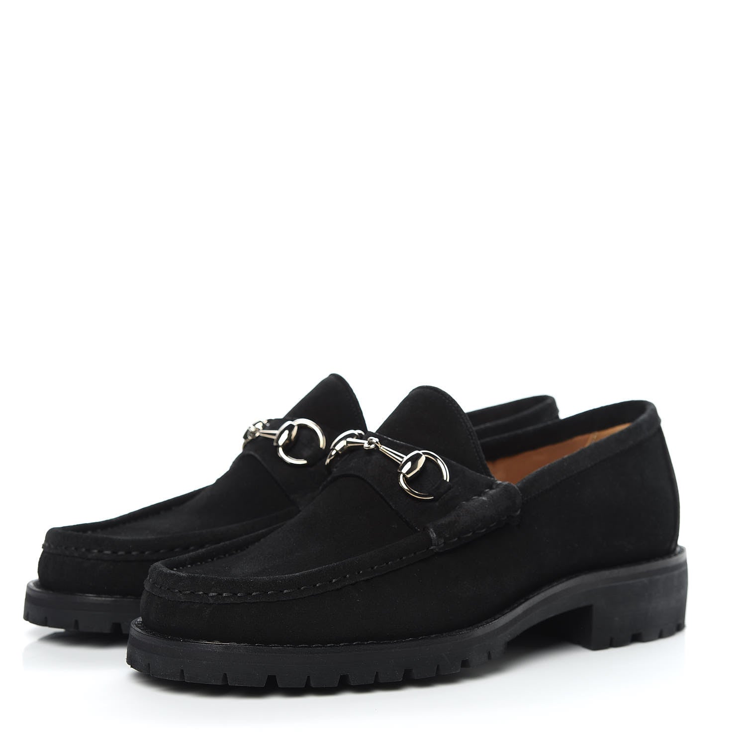 Gucci Suede Mens Horsebit Loafers 8 Black 3 of 10