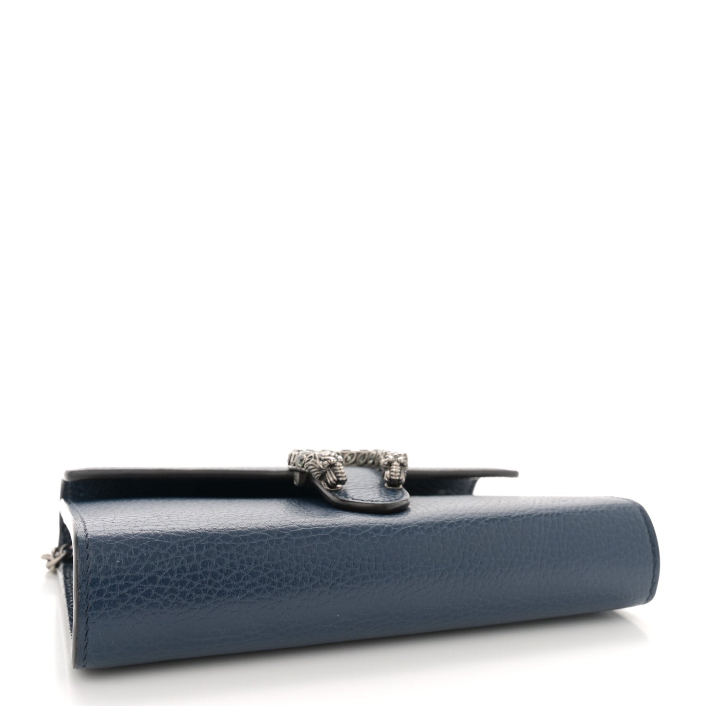 Dollar Calfskin Crystal Mini Dionysus Chain Wallet Blue Agata Black Diamond